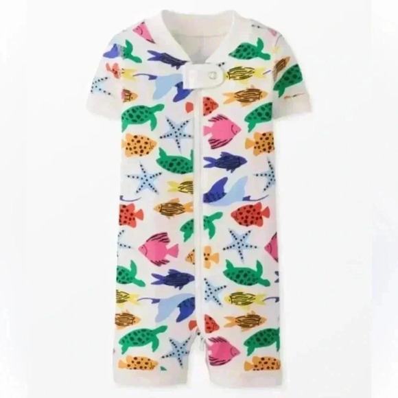 6-12 MONTHS SEA ROMPER HANNA ANDERSSON - Picture 1 of 9